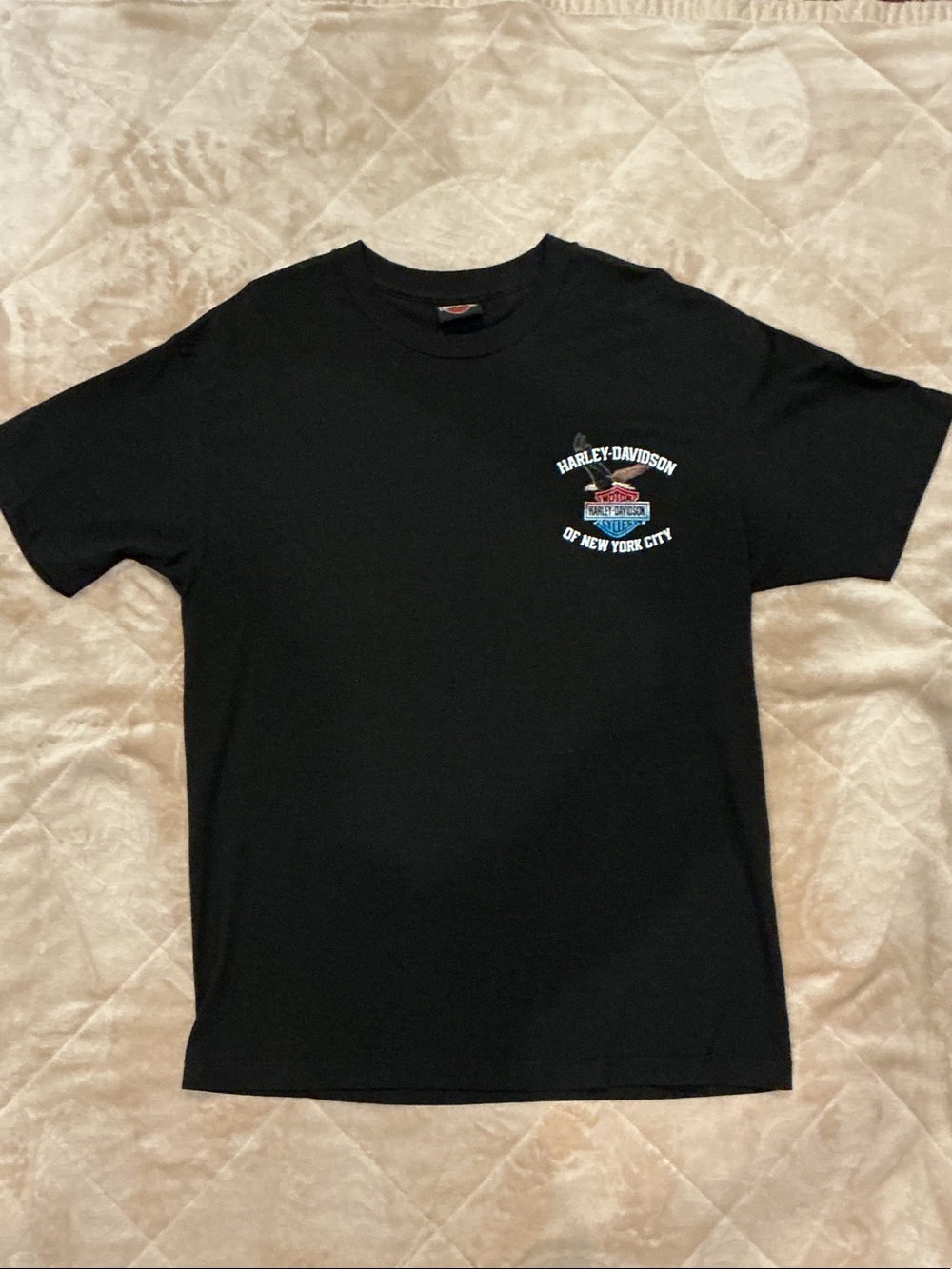 Harley-Davidson Black T-Shirt with Small Multicolor Chest Logo